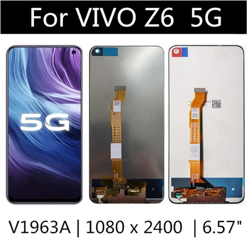 

6.57 "New LCD VIVO V1963A LCD Touch Screen Digitizer Assembly Replacement for VIVO Z6 5G LCD Monitor