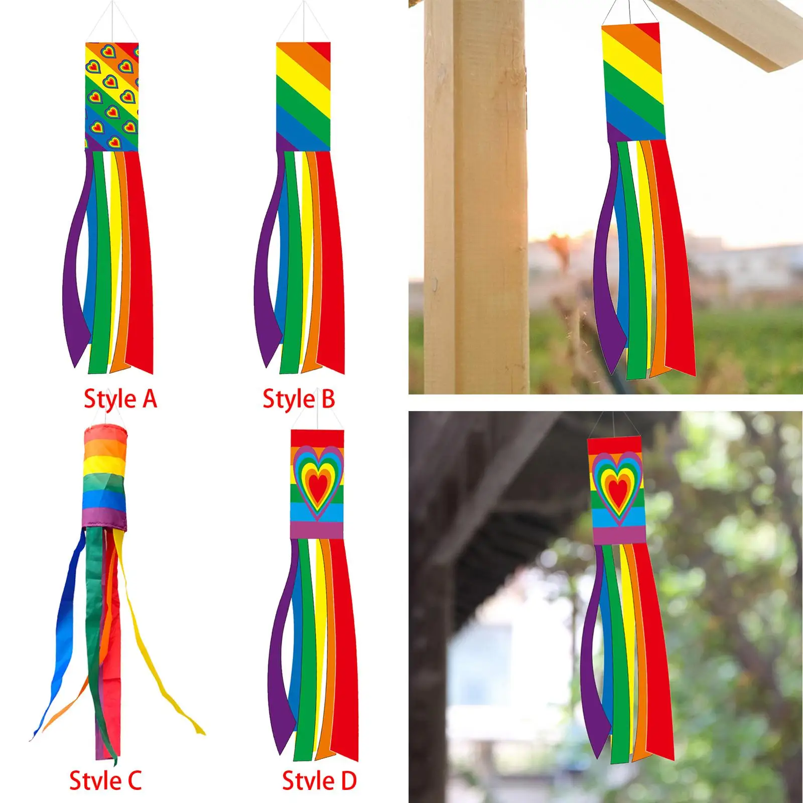 Colorful Windsock, Durable Tassel Windsock Streamer Reliable Hanging Flag