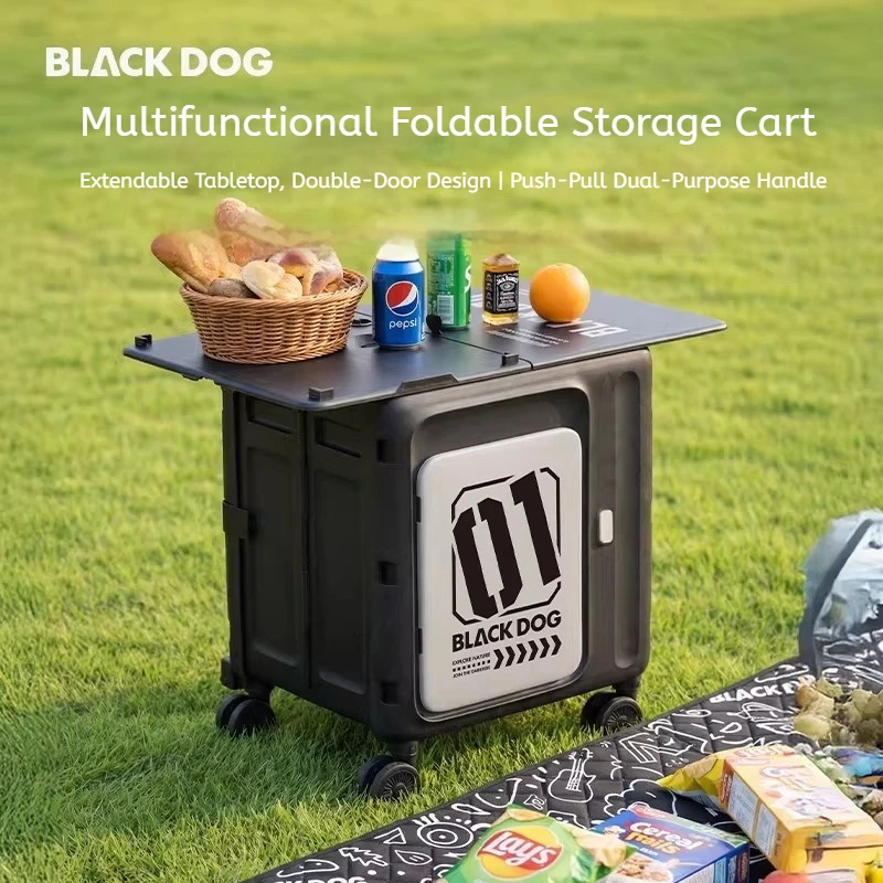 60L Multifunctional Storage Cart Foldable Wagon 3-Speed Push