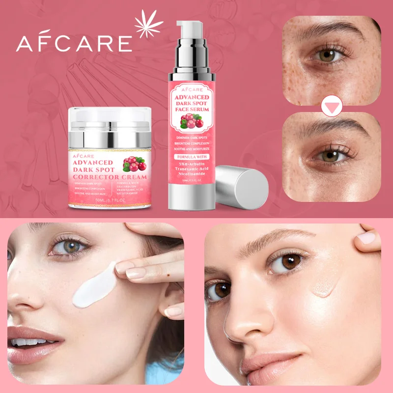 Arbutin Advanced Dark Spot Face Cream Facial Serum Tranexamic Acid Whitening Brightening Skin Care Set Niacinamide Fade Spots