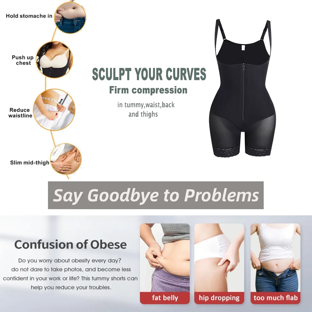 Fajas Colombian Sculpting Hourglass Girdle Bodyshaper Reducing and Shaping Shapewear Post Surgery Slimming Flat Stomach Corset