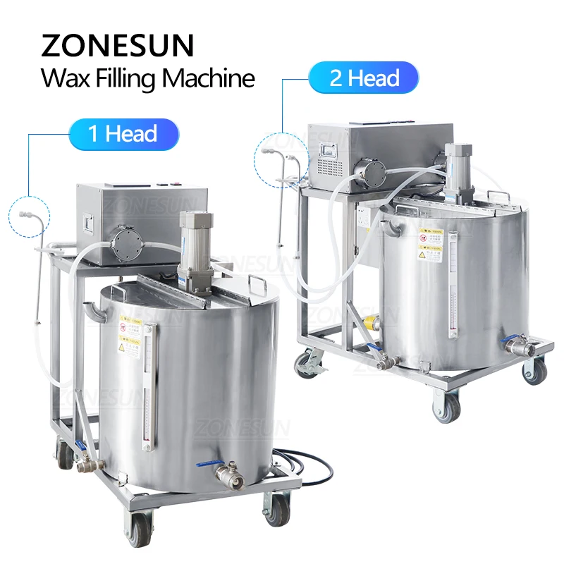 ZONESUN – Machine de remplissage et de mélange ZS-GTCD paraffine d'abeille, Machine de fabrication de bougies chauffantes à pompe magnétique