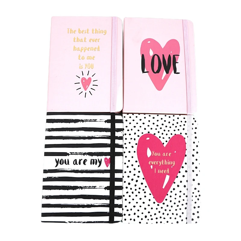 4 PCS Notebooks A6 Lined Paper Note Books 96 Sheets (192 Pages) Love Journal Notebooks For Work Office School Home