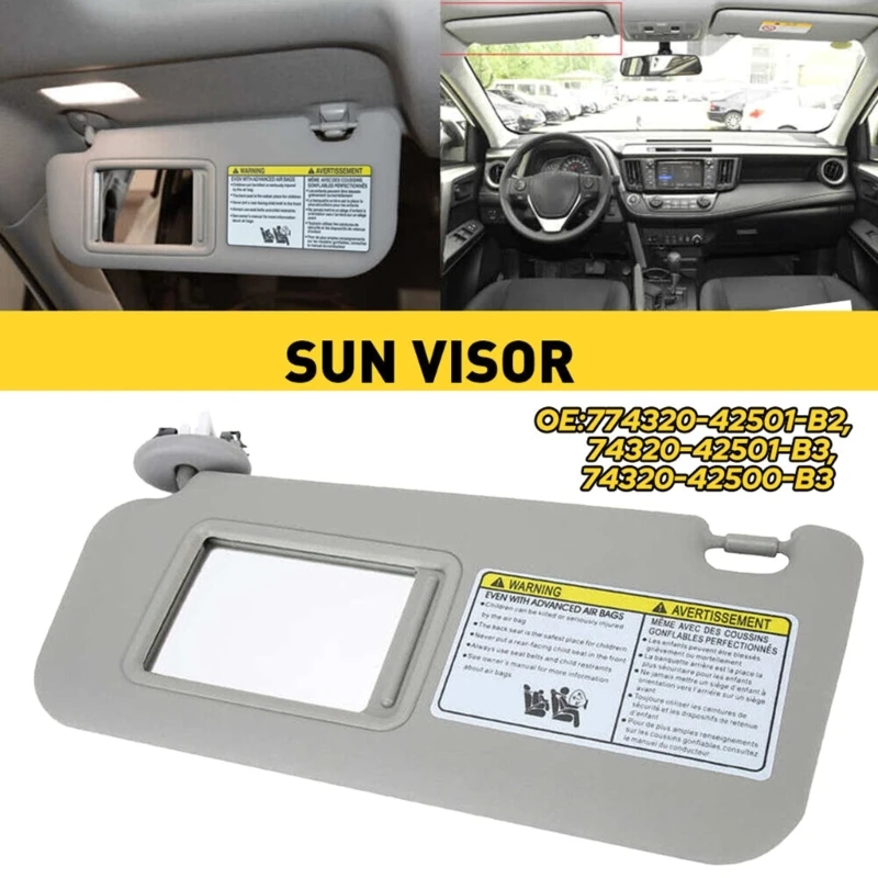 Left Driver Side Sun Visors with Sunroofs Replaces7432042420B0 Car Accessories Protect Your Eyes from Harmful Sunlight J60F