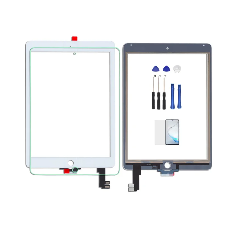 Good Quality For iPad Air 2 A1567 A1566 Touch Screen Glass Digitizer with flex cable Free Tools with Tempered Glass view 3