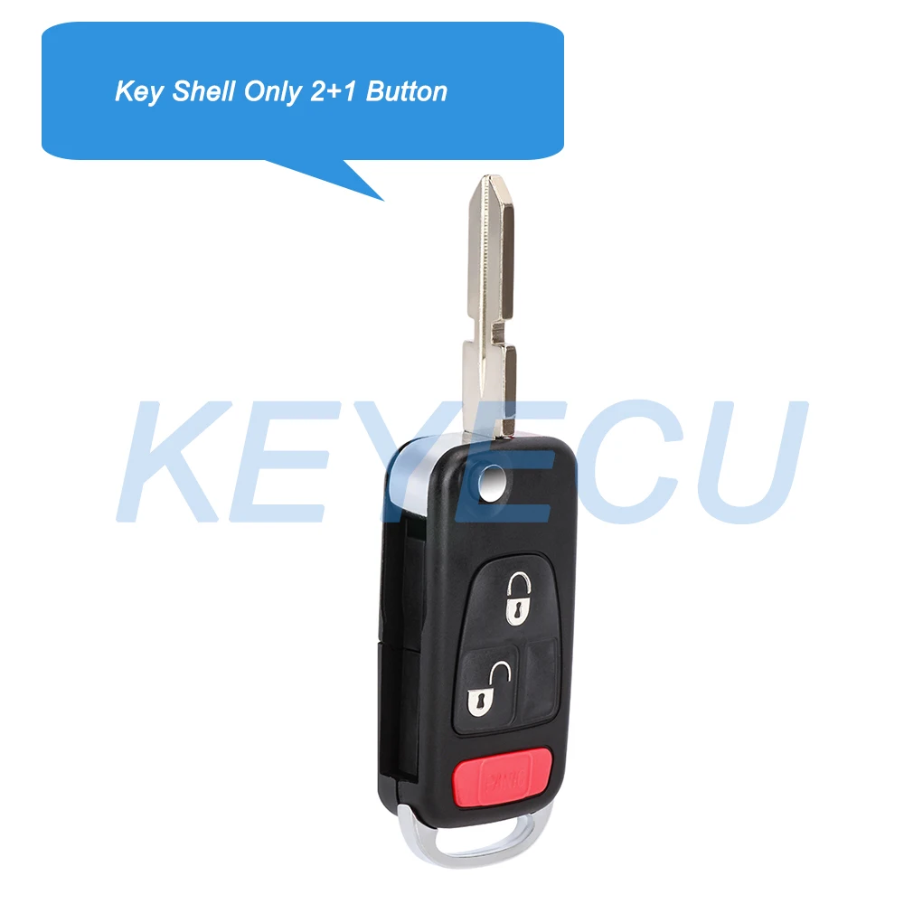 

Flip Remote Key Shell Case Cover 2+1 Button for Mercedes Benz C E ML350 ML500 ML320 ML55 AMG ML430 HU39 Blank Blade