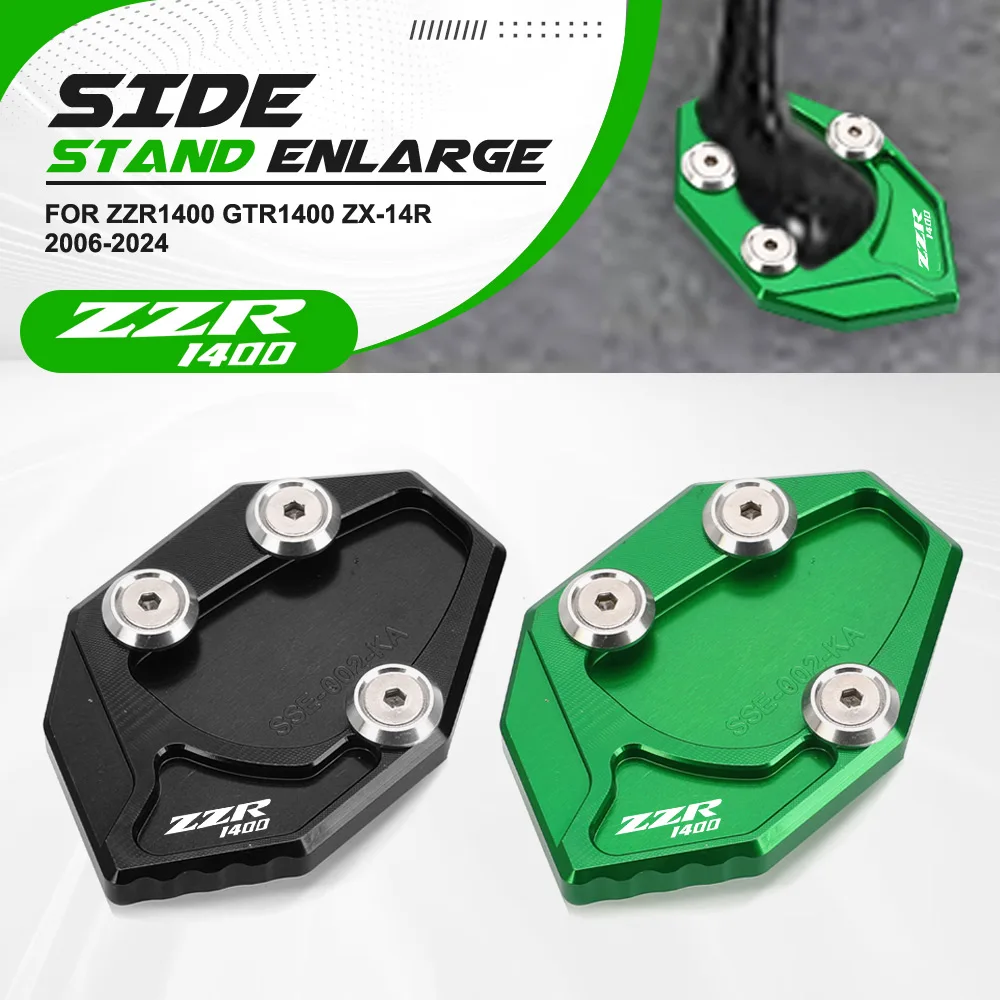 For KAWASAKI ZZR1400 GTR1400 ZX-14R 2006-2024 Kickstand Foot Pad Side Stand Enlarge Sidestand ZX14 ZZR 1400 GTR 1400 Accessories