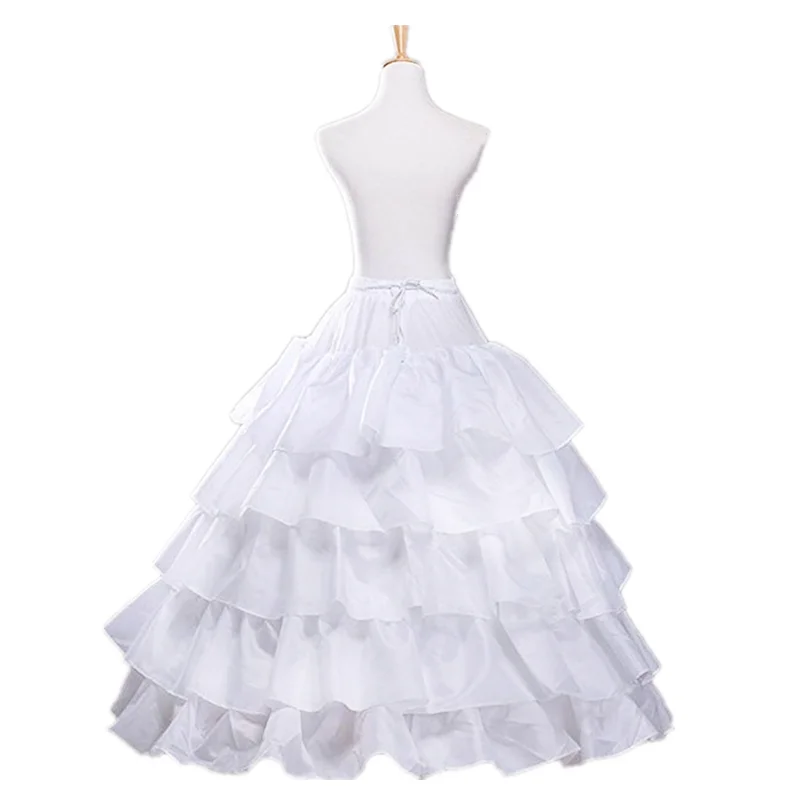 Fashion Wanita Gaun 4 Ring 5 Layer Tulle Rok Panjang Petticoat Lembut Pernikahan Pakaian Prom Memetiknya Crinoline Panjang Petticoat