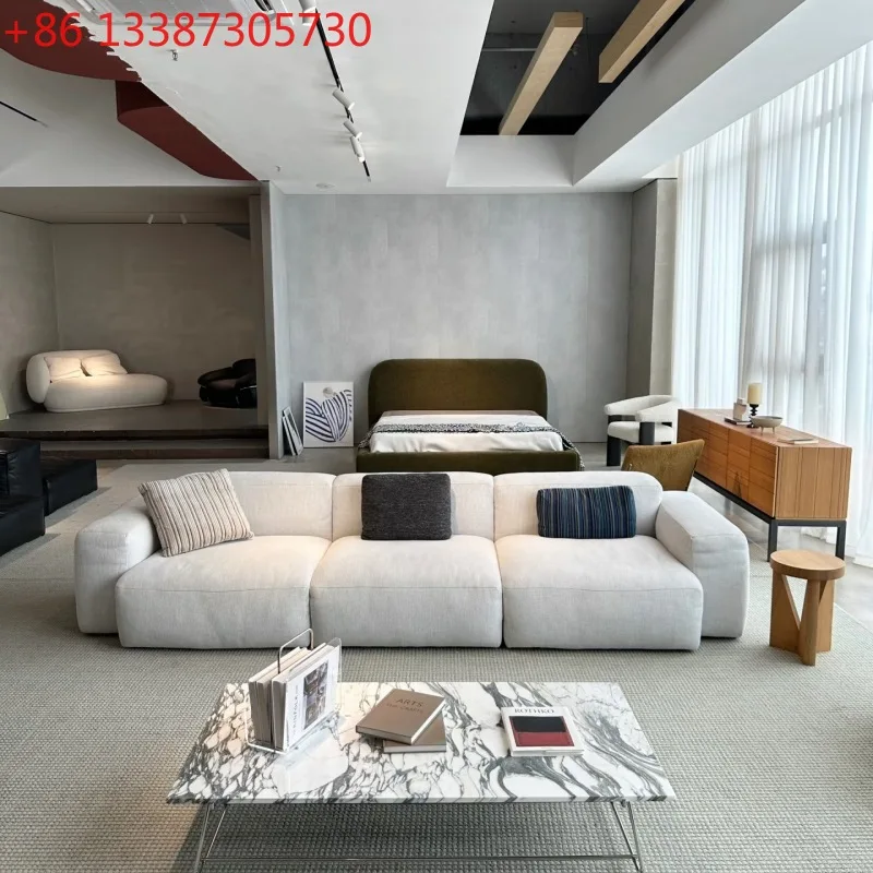 

Italian minimalist lazy style module tofu block combination fabric living room sofa
