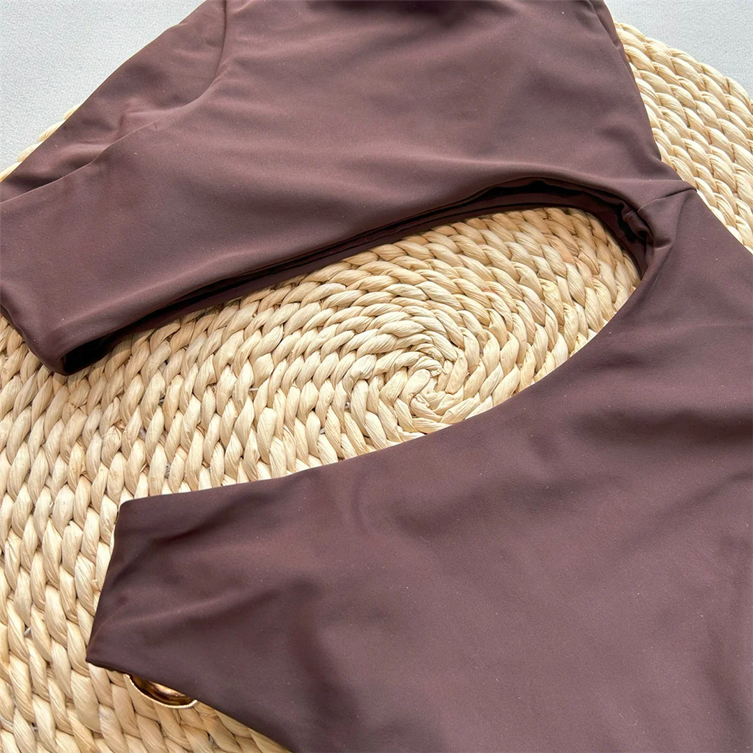 Asymmetrischer One-Shoulder-Badeanzug mit Metallring für Damen, einteiliger Badeanzug, hoch geschnittene Beine, gepolstert, Badebekleidung, Badeanzug, Modell V6549 – Detail 9