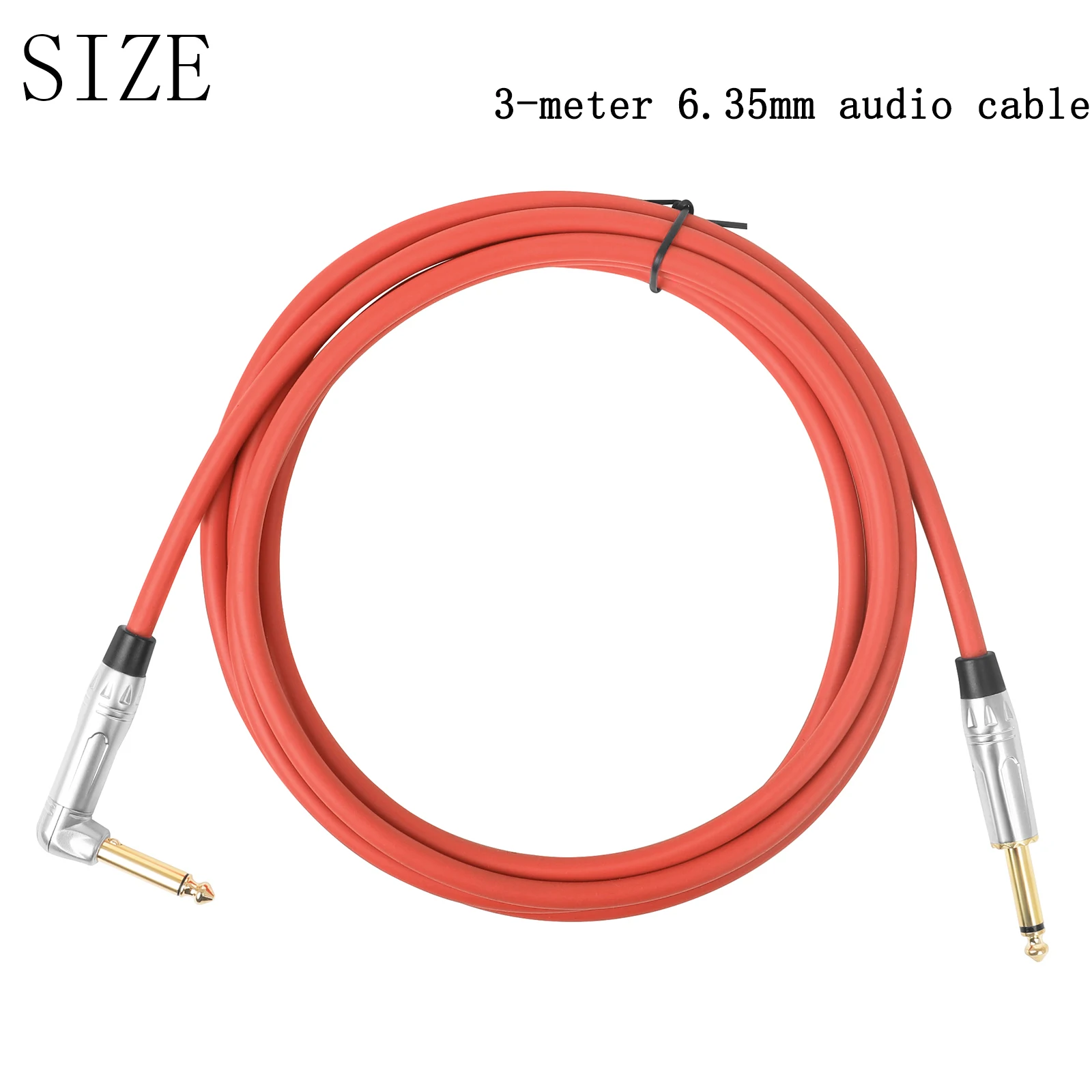 IRIN 3M Audio Connection Cable Noise Reduction 6.35mm Straight Right Angle Plugs for Electric Guitar Bass Live Performance