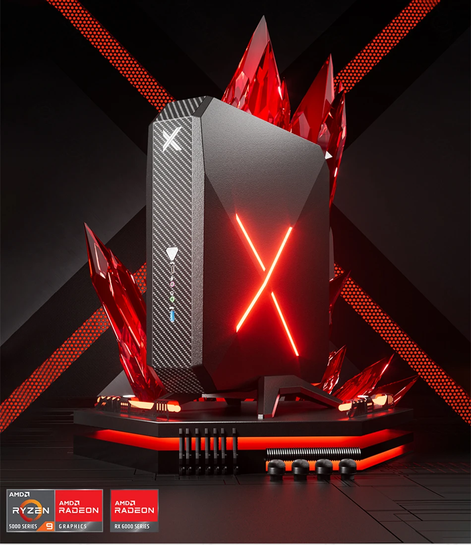 KingNovy Mini Gaming PC AMD Ryzen 9 5900HX RTX3060 RX 6600M RX 6500XT 2*DDR4 M.2 NVMe SSD 2.5G LAN Desktop Tower Computer WiFi6E