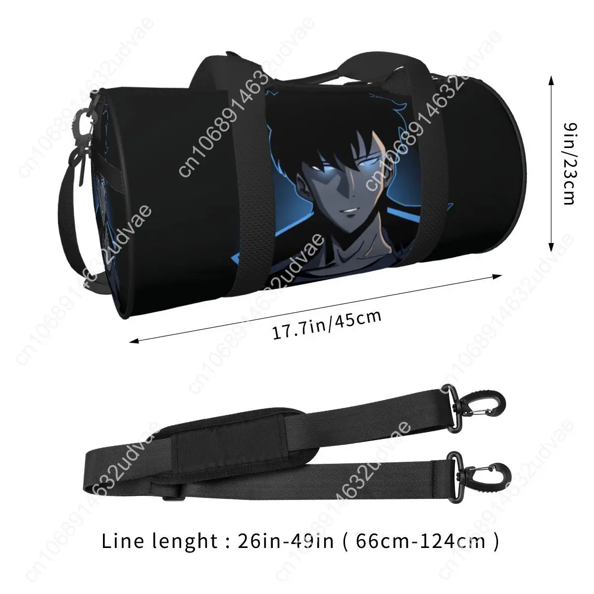 Hot Anime Sung Jin Woo Gym Bag Solos L-Levelings Outdoor Sports Bags with Shoes Travel Printed Handbag Cute Fitness Bag For Men