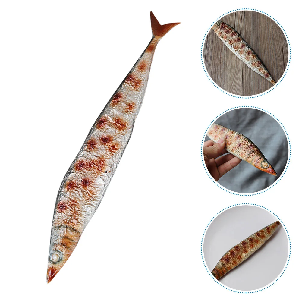 2 Pcs Simulated Saury Catcher Models Food Fake for Kids Artificial Fish Meats Toddler Toys Pretend Play