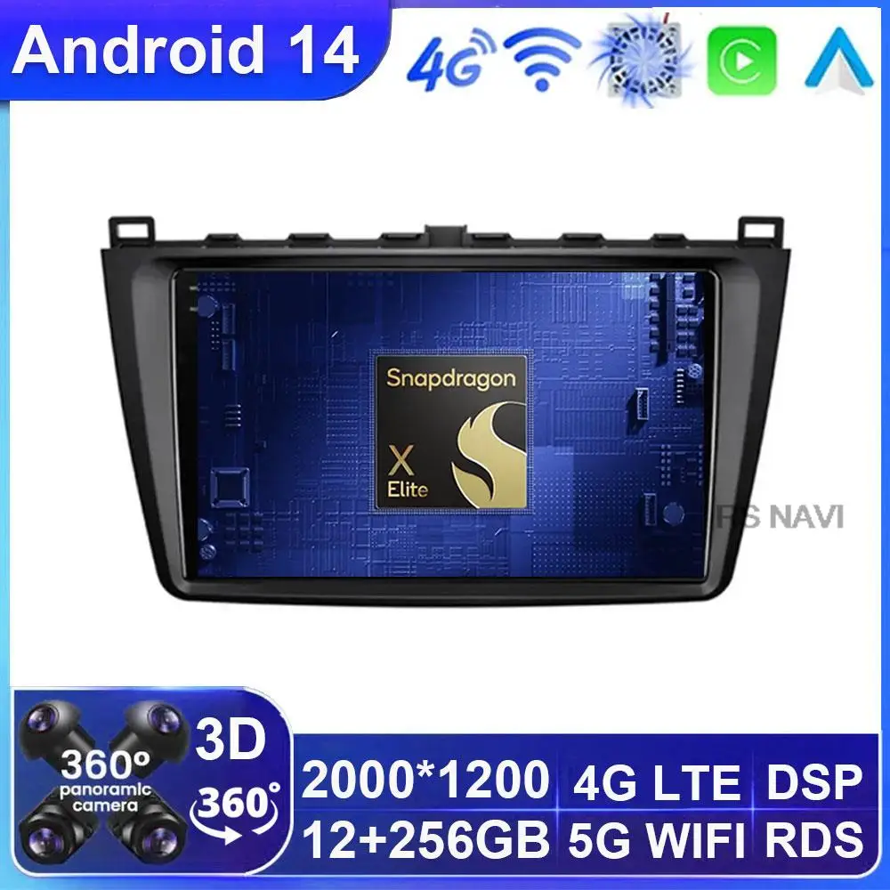 

Android 14 Car Radio For Mazda 6 Ⅱ GH 2007 2008 2009 2010 2011 2012 Multimedia Player 2din Carplay Stereo GPS NO DVD 2 din