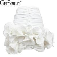 Getspring Women Skirt Ruffles Asymmetrical Vintage High Waist Skirts All Match Sexy White Short Summer Skirts Womens 2024 New