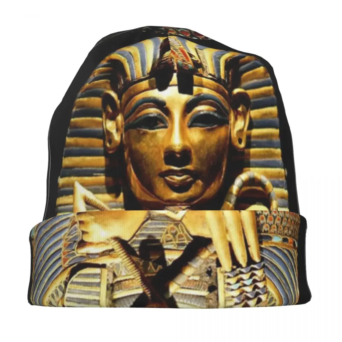 King Tutankhamun Artifacts Bonnet Hat Hip Hop Ski Skullies Beanies Hat Unisex Knitting Hats Warm Multifunction Caps