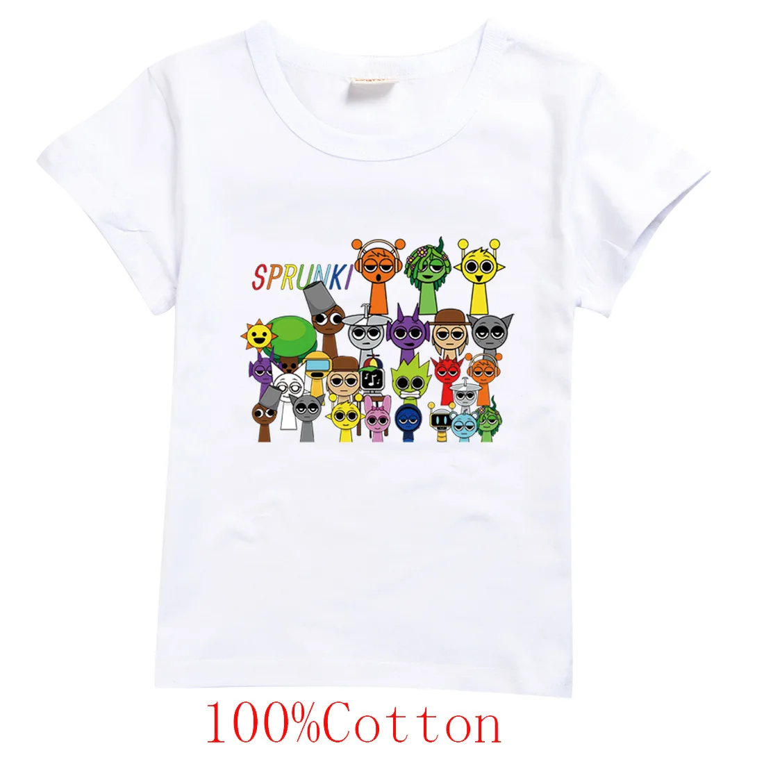 Children's Short Sleeve T-Shirt, Spunki, Horror Game, Incredibox, Tops, Cartoon Clothes, Tees, Girls, Boys, Kids