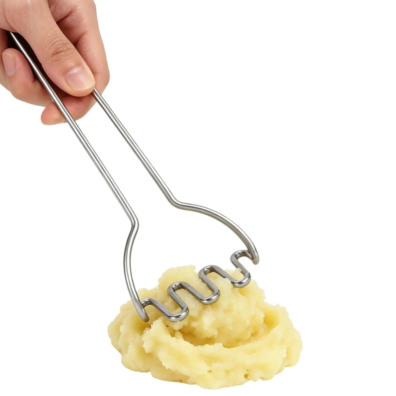 1PC Stainless Steel Kitchen Gadget Potato Masher Press Cooking Tool Mashed Potatoes Wavy Pressure Kitchen Gadget Accessories