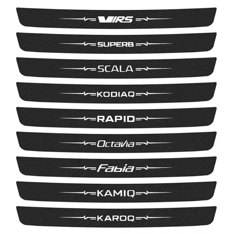 1Pc Car Rear Trunk Bumper Guard Protector Decorative Stickers for Skoda Octavia VRS FABIA KAMIQ KAROQ KODIAQ RAPID SCALA SUPERB