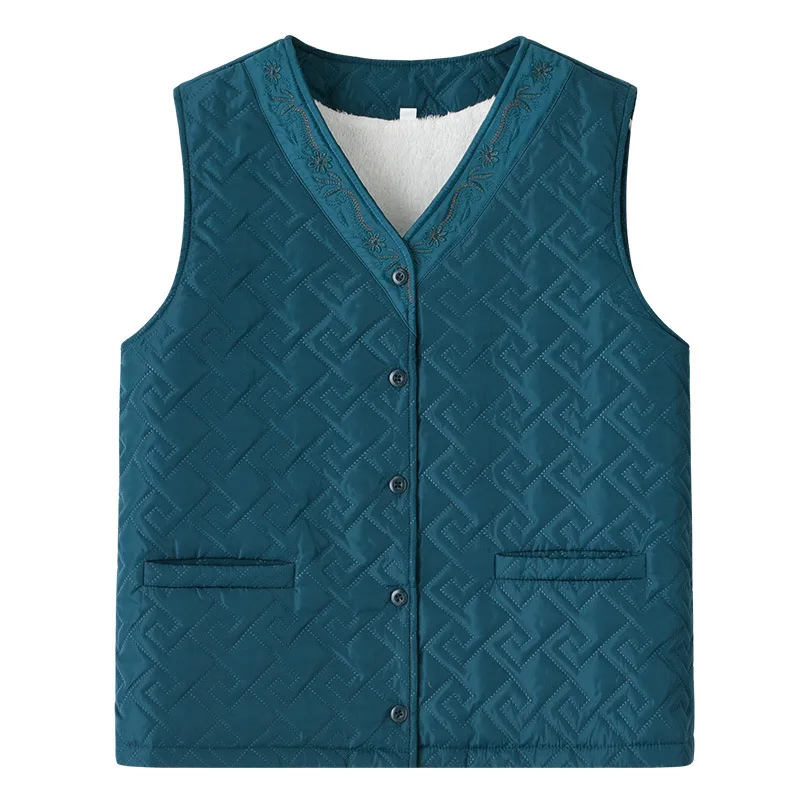 Donne anziane di mezza età gilet lavorato a maglia velluto spesso autunno inverno maglione cappotto madre gilet nonna Cardigan giacca M-3XL