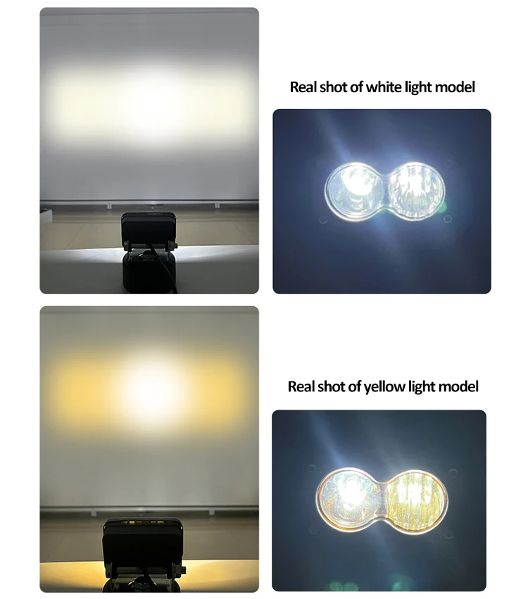Car Spotlight 3 Inch White Yellow LED Pod Driving Work Light for Pickup Motorcycle Truck Offroad Roof Luggage Rack Lamp