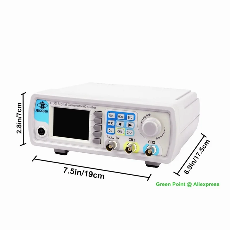 

Функциональный генератор JUNTEK JDS6600-50MHZ ручное цифровое управление двухканальный генератор сигналов DDS функция произвольная форма сигнала