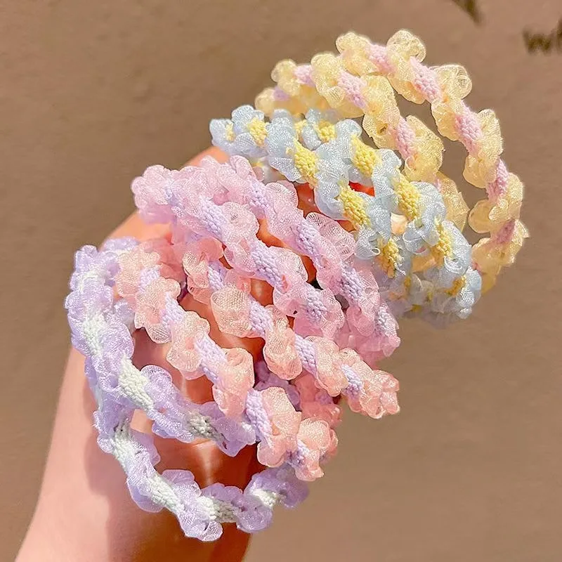 

5pcs/ Braided Headrope Hair Accessories women's Simple Mesh Rubber Band women's high-value Durable Headband Hair Accessories