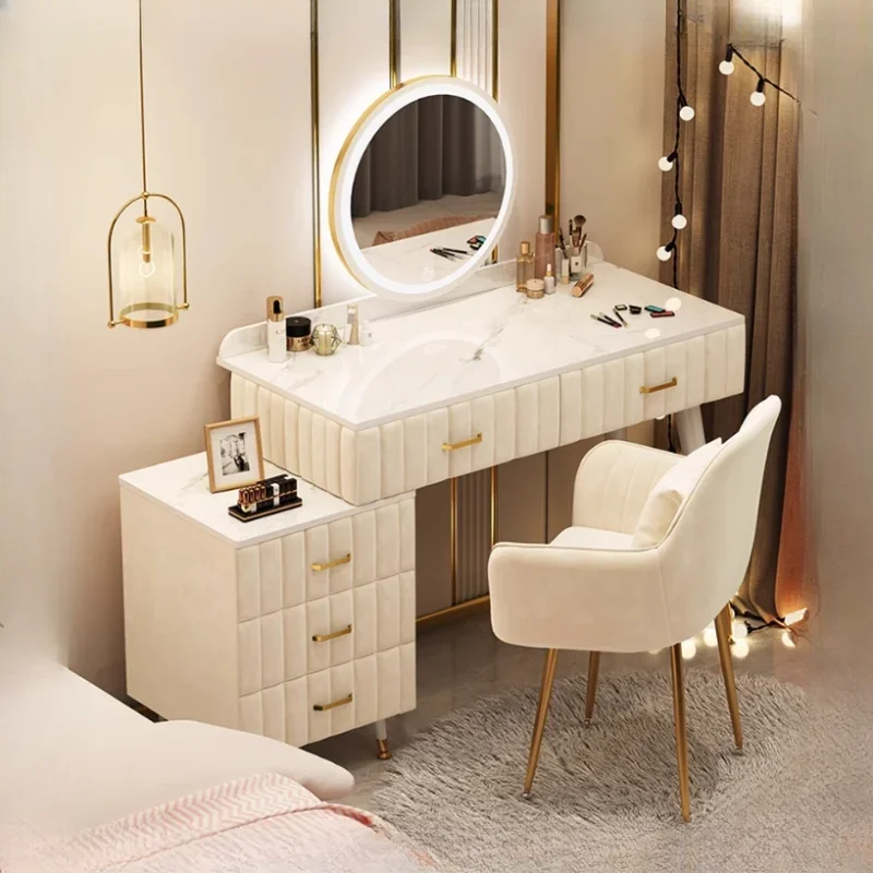 Manmade Board Dressing Table Drawer Makeup Mirrors Desk Dressers Storage Luxury Modern Tocador Maquillaje Bedroom Furniture