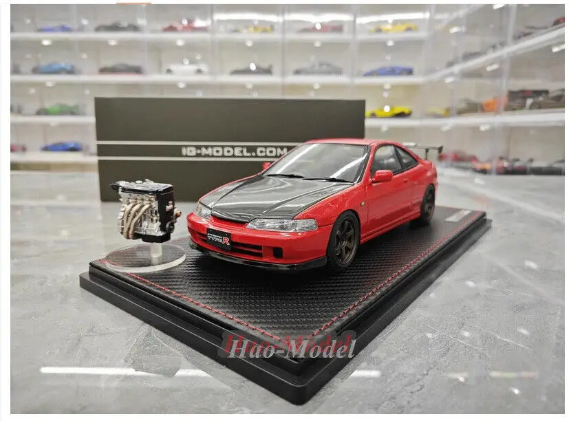 IG 1/18 For Honda civic DC2 TYPE RINTEGRA Resin Diecast Model Car Simulation Toy Boys Birthday Gift Hobby Display Collection Red