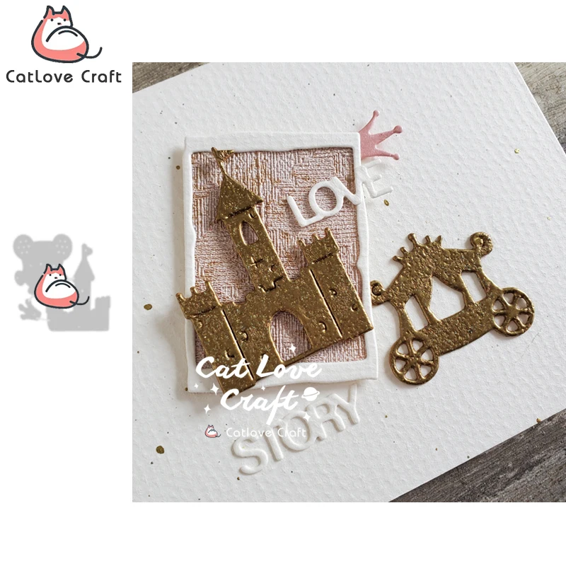 Catlove Princess Castle Metal Cutting Dies Scrapbooking Mold Knife Stencil Die Cuts Card Making DIY Craft Embossing New Dies For