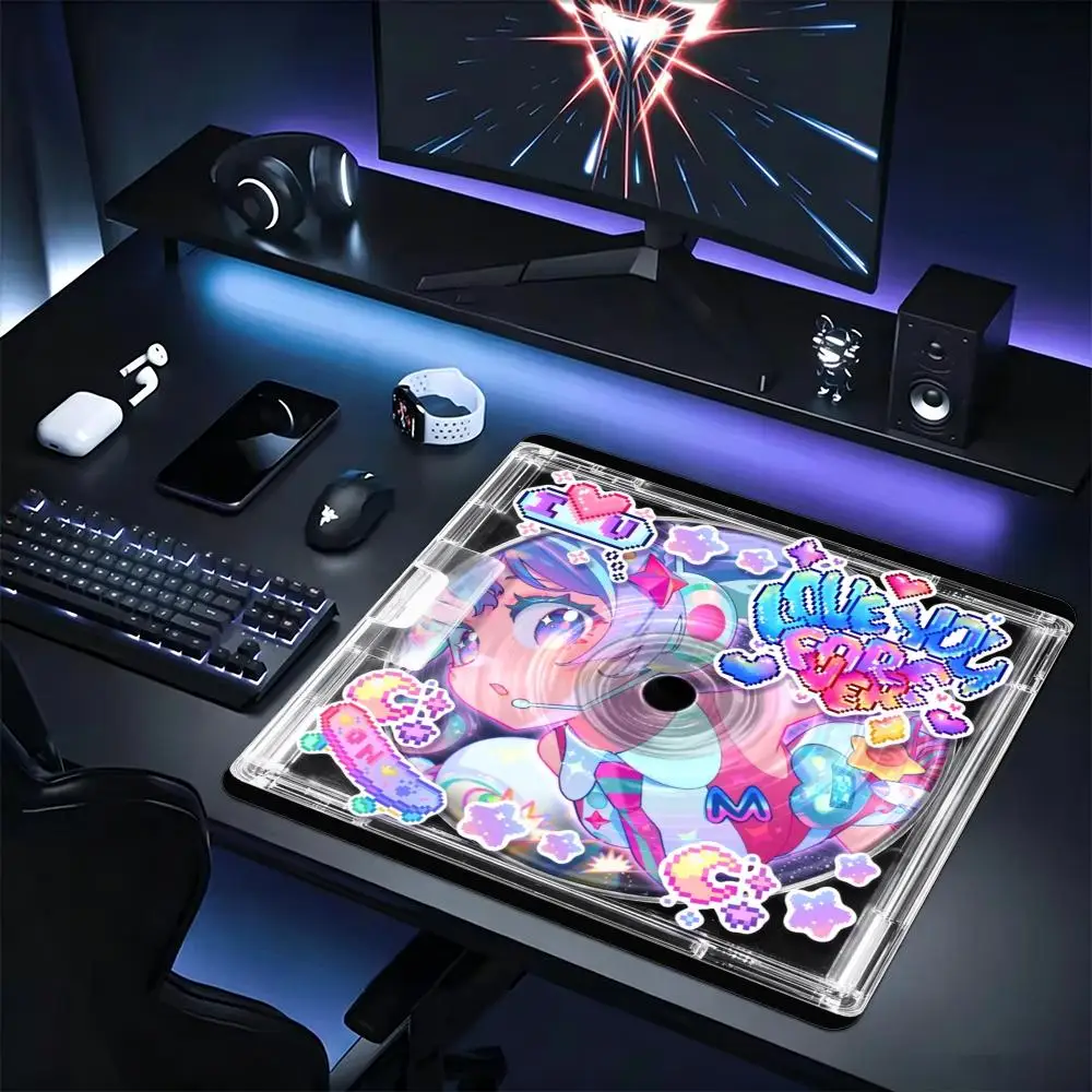 Mini CD Print Mouse Pad Anime Pixel Sticker Jellyfish Floral Abstract Eye Music Note Non Slip Rubber Desk Mouse Mat For Laptop