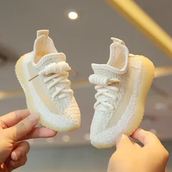 Bebek ayakkabıları çocuk Sneakers bahar yaz sandalet floresan taban spor tenis koşu rahat daireler nefes erkek kız ayakkabı