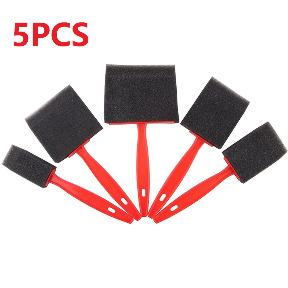 5pcs Sponge Foam Paint Brush Oil Stain Polyurethane Craft Art Paint Brushes For Children Painting DIY Crafts