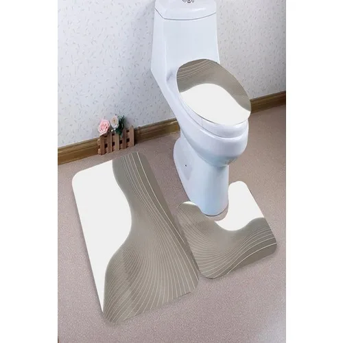 Inca Carpet Antibacterial Washable Non-Slip Dot Sole 3'lü Toilet Seat Pad (60CM x 100CM - 55CM x 60CM - 47CM x 50CM) İNKZ6004