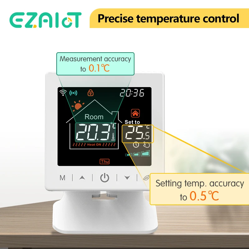 Smart Wireless Thermostat WiFi Tuya Gas Boiler Heating Programmable RF Room Temperature Remote Controller with Alexa Google