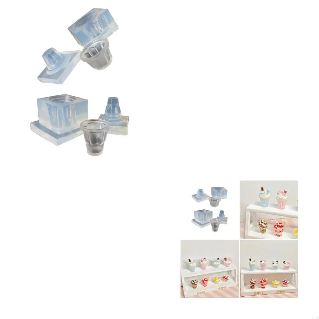 قالب سيليكون لطبق الفاكهة من الطين، قوالب مرنة على شكل وعاء لإنشاء فن طعام مصغر وحرف يدوية