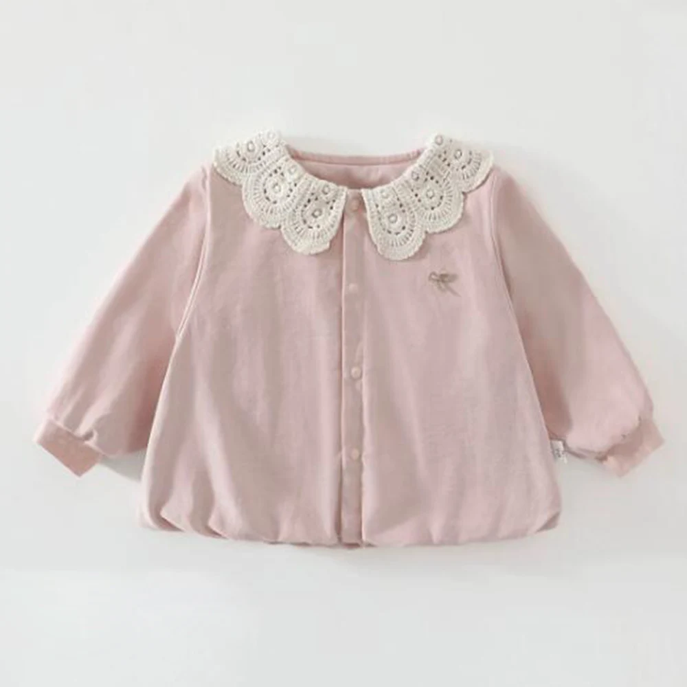 Jacket For Girls Solid Color Collar Fashion Spring Autumn New Arrival Baby Outerwear Coat Kids Boutique Clothing