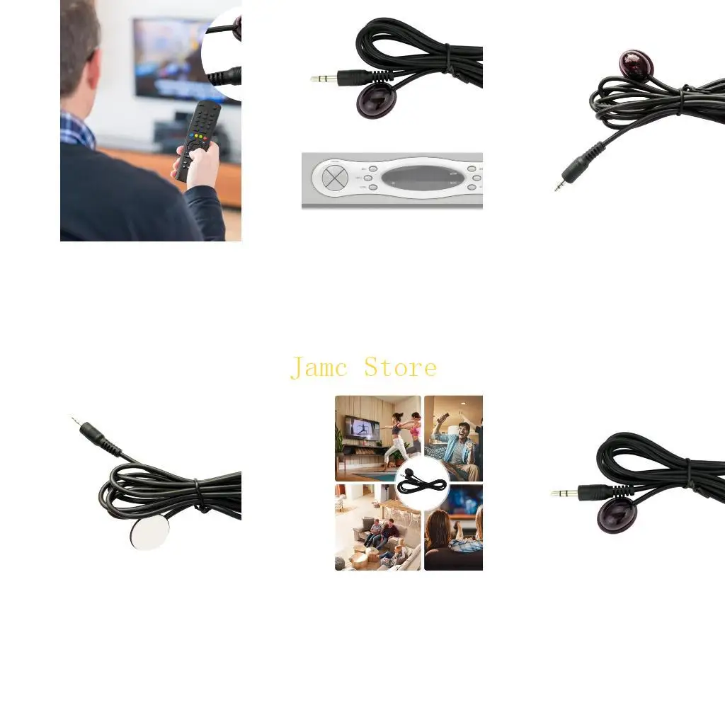 LX0B Set Top Box Remote Receiver Cable 3.5Mm, 1.5M Extension Line for TV Cabinet Placement and Media Box Control in Living Room