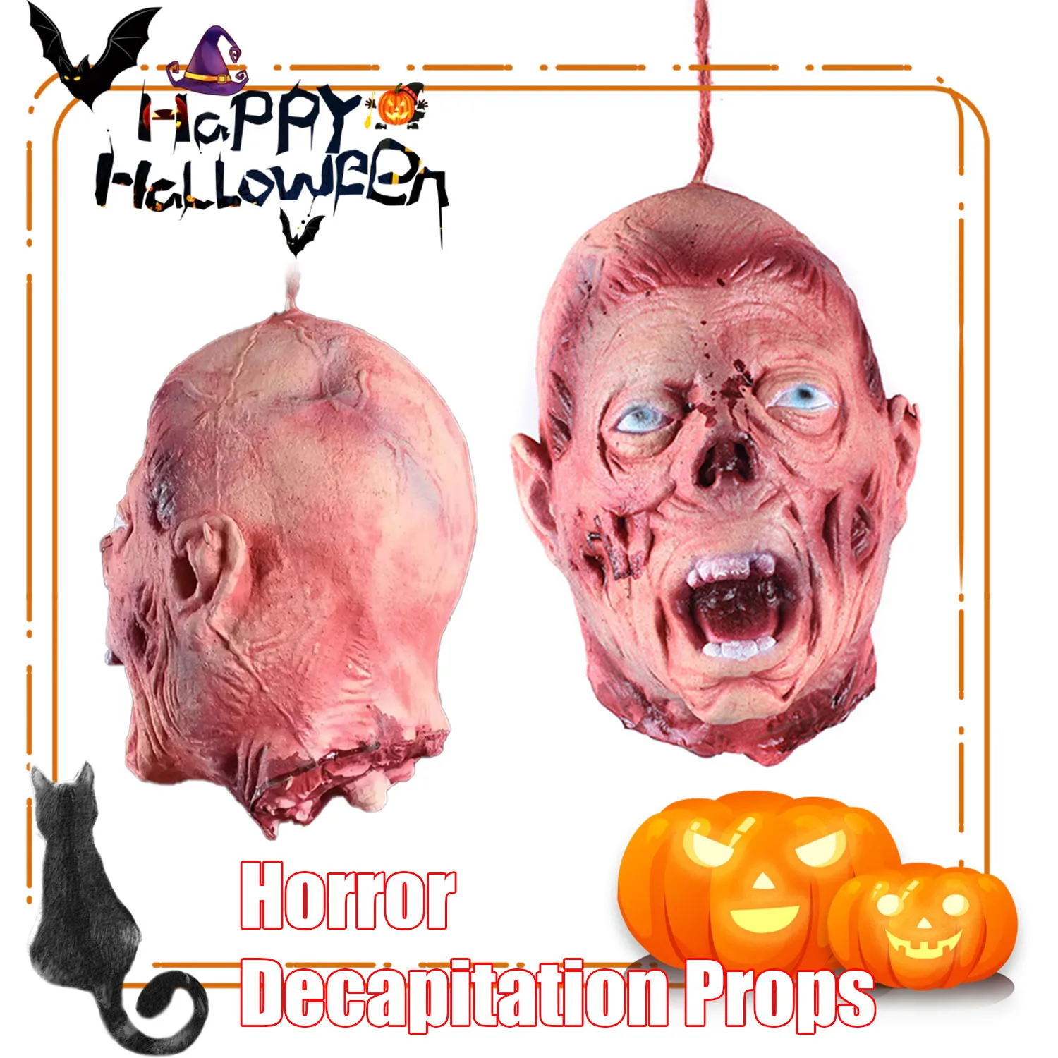 

Realistic Decapitated Head Halloween Prop Terror Decor for Scare Attractions, Haunted Mazes & Prank Toys with Bloody Effects