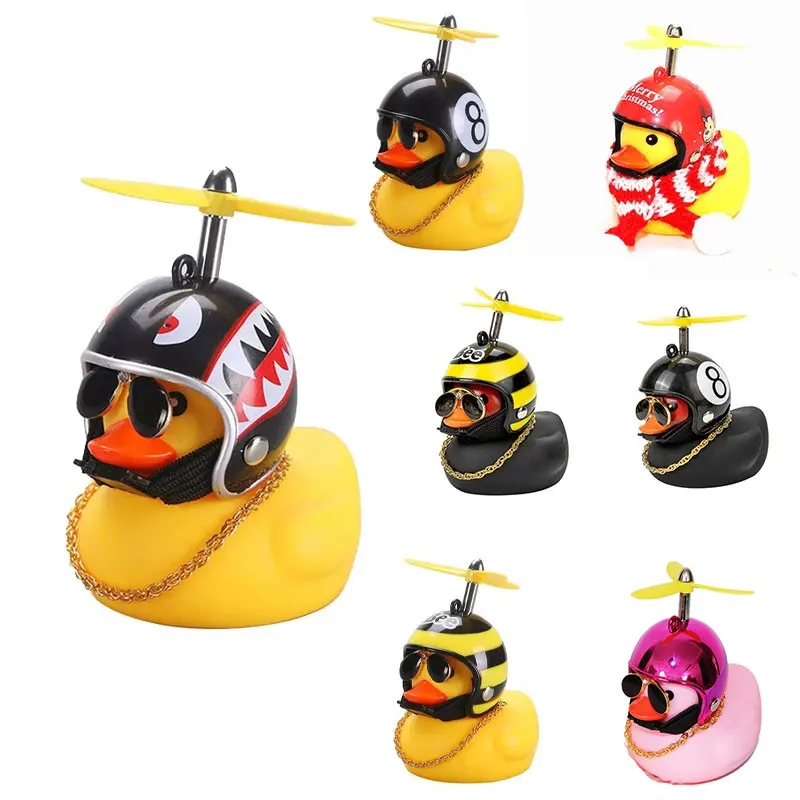 Car Broken Wind Helmet Small Yellow Duck Car Decoration Accessories Wind-breaking Wave-breaking Duck Cycling Decor Goods Gift