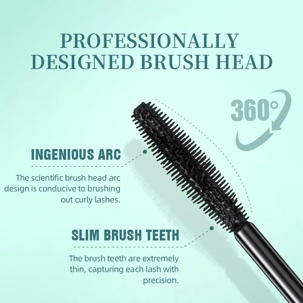 QIBEST 5D czarny tusz do rzęs wydłużający rzęsy długotrwały, odporny na pot czarny jedwabny makijaż z włókna uroda koreańskie kosmetyki