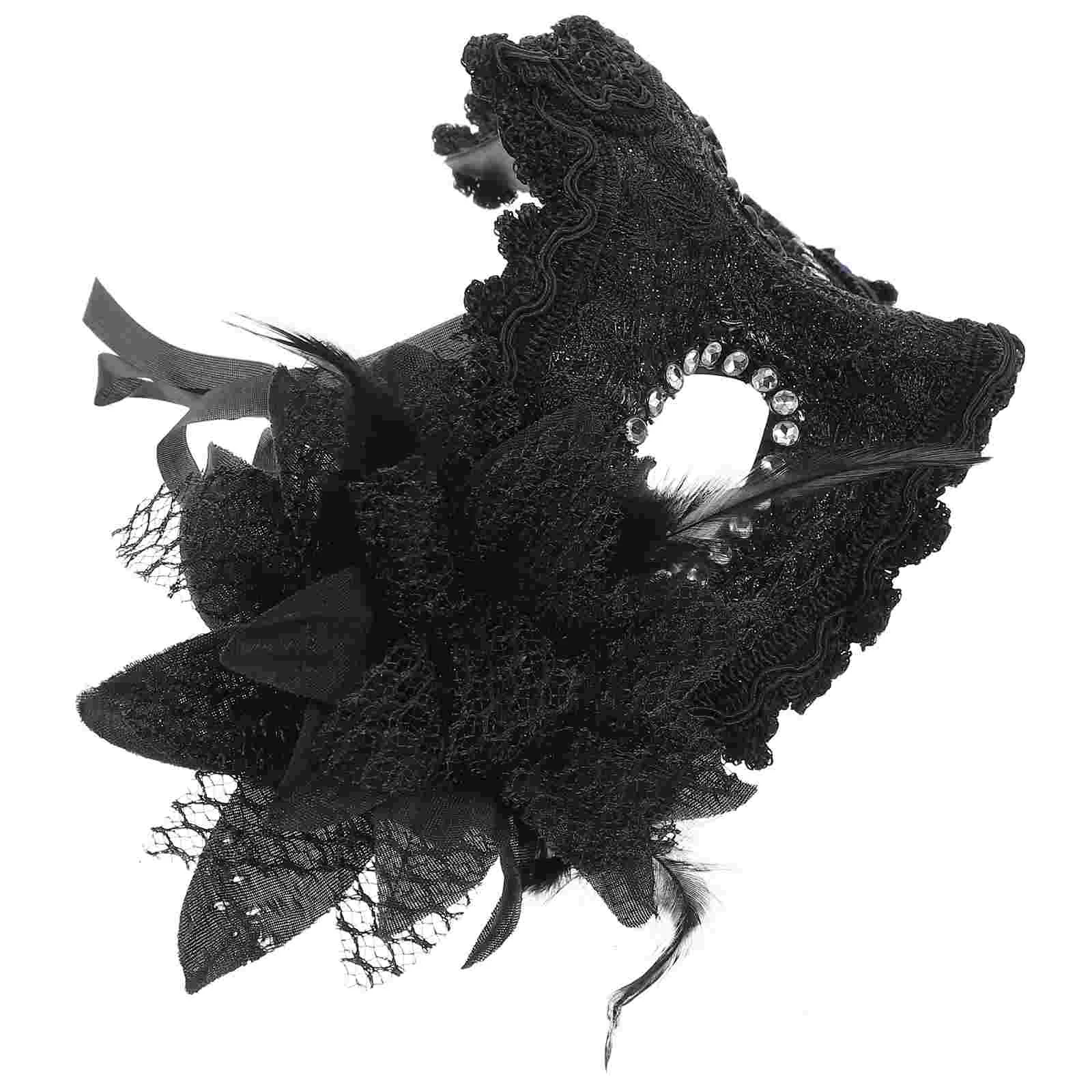 Halloween Half Women Face Mask Inflatable Costume Cosplay Prop Fun Lace Masks and