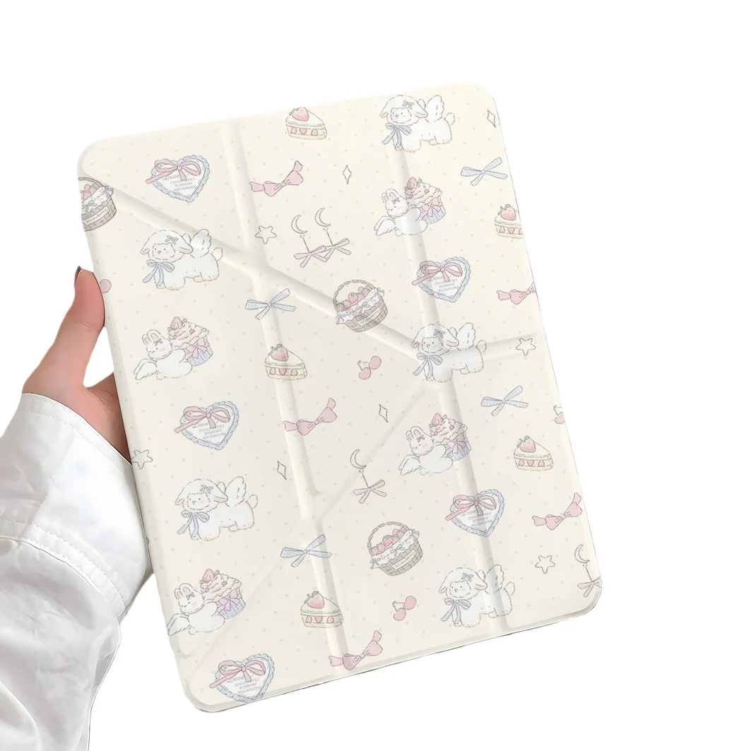 

Lamb Bunny Pen Slot Tablet Case For Mini7 6 iPad Pro 2024 2022 2021 2020 2019 2018 2017 11 10 9 8 7 6 5 Air7 6 5 4 3 2 1 Cover