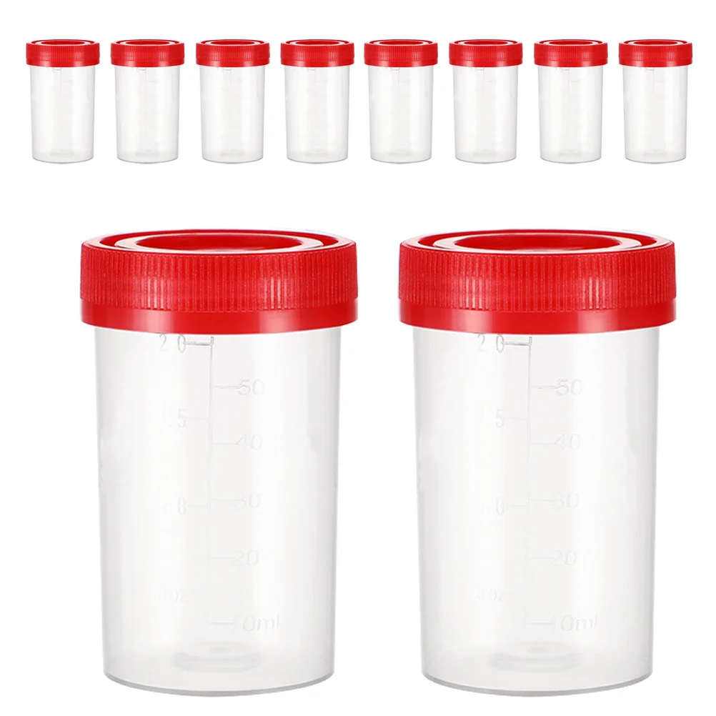 

100 Pcs Plastic Cup Specimen Collection Containers Sampling Sample Bottles Disposable Cups