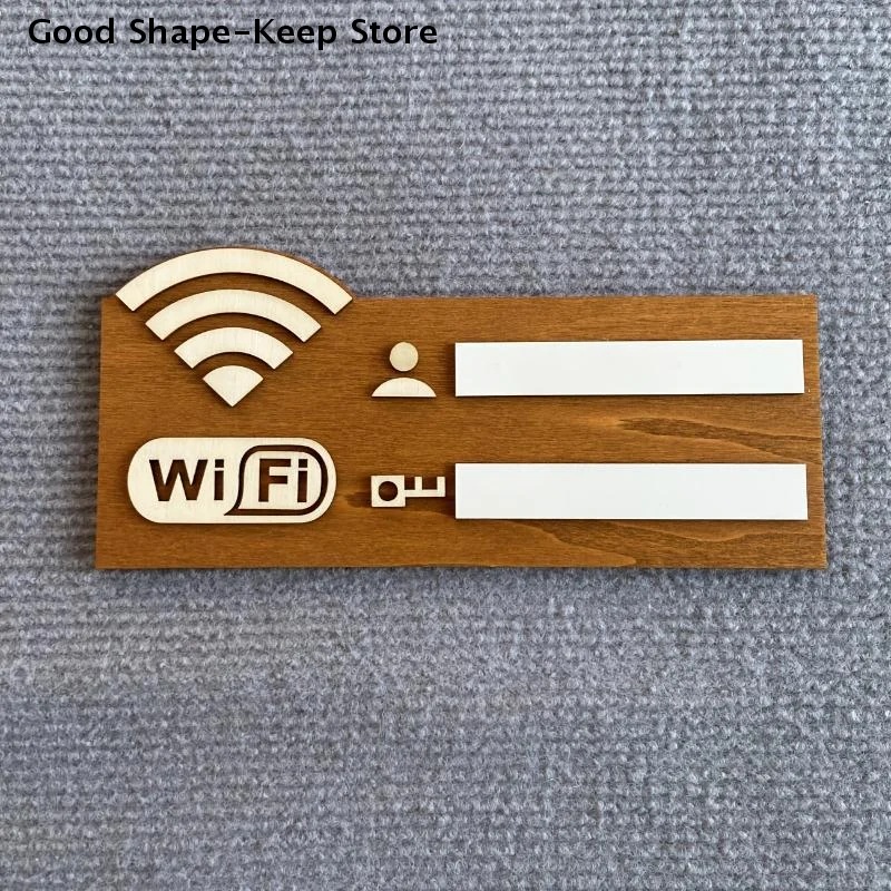 1PC Rustic Wooden WiFi Password Sign Vintage Wall-Mounted Multi-Purpose Home Decor Accessory Wireless Network Indicator Plaque