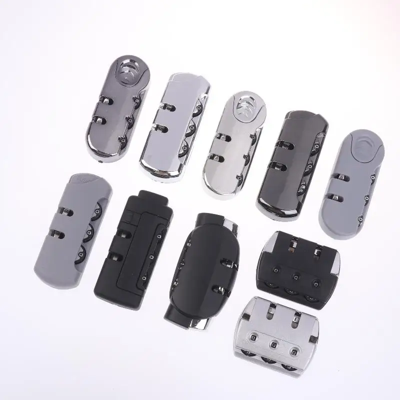 2/4/8 Sets 3 Digits Luggage Lock Zinc Alloy Lock Catch Plastic Frosted Appearance Suitcase Password Security Lock With Screws