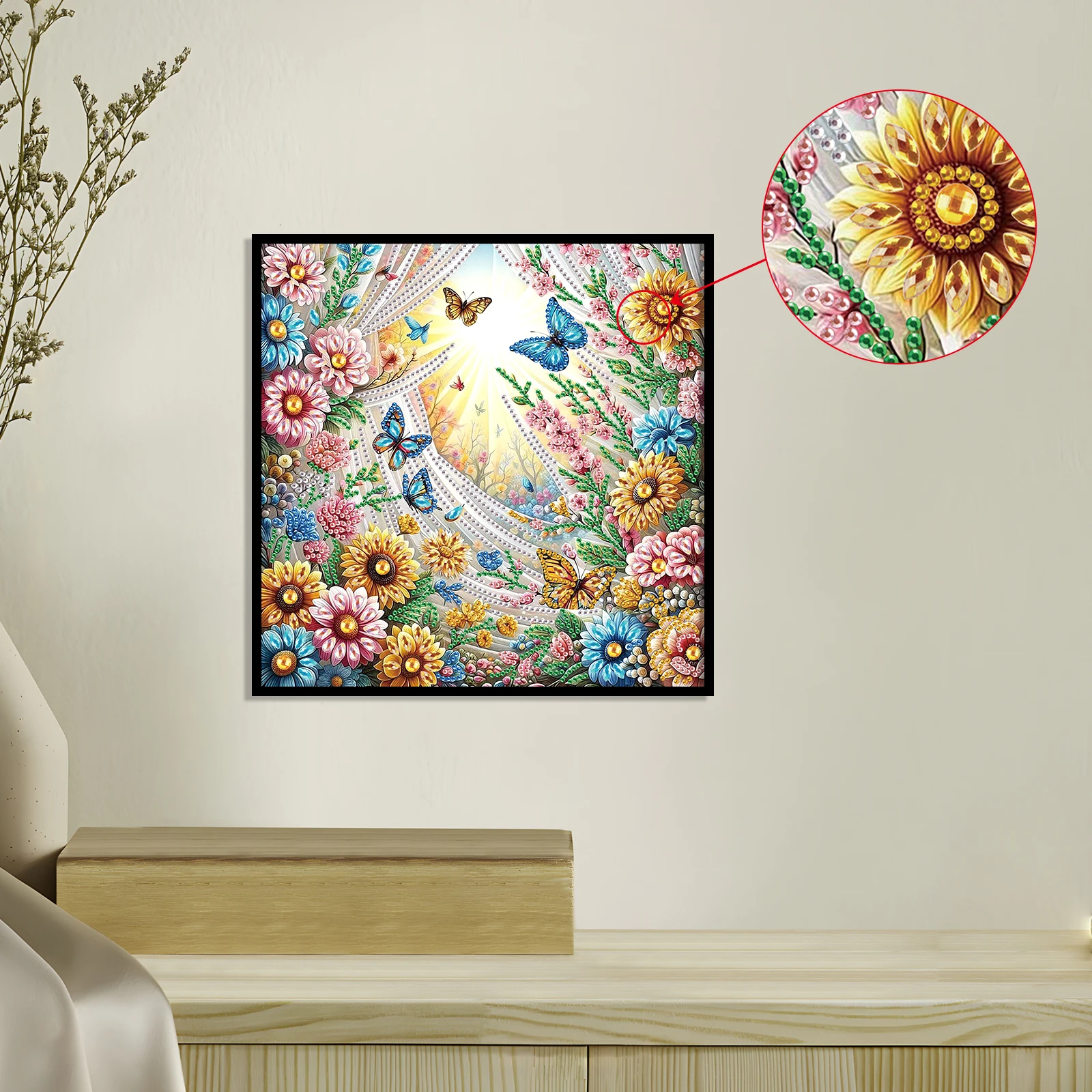 Flowers Special Shape Diamond Art Painting Kit for Adult Beginner,Crystal Diamond Special Shape Kit for Home Wall DecorationGift - view 4