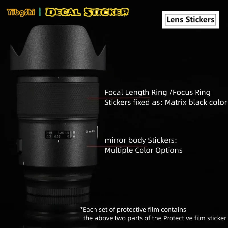 For Tamron SP 35mm F1.4 USD For Canon EF Mount Lens Sticker Full Coverage Protective Sticker Removable No Residue Vinyl Decal