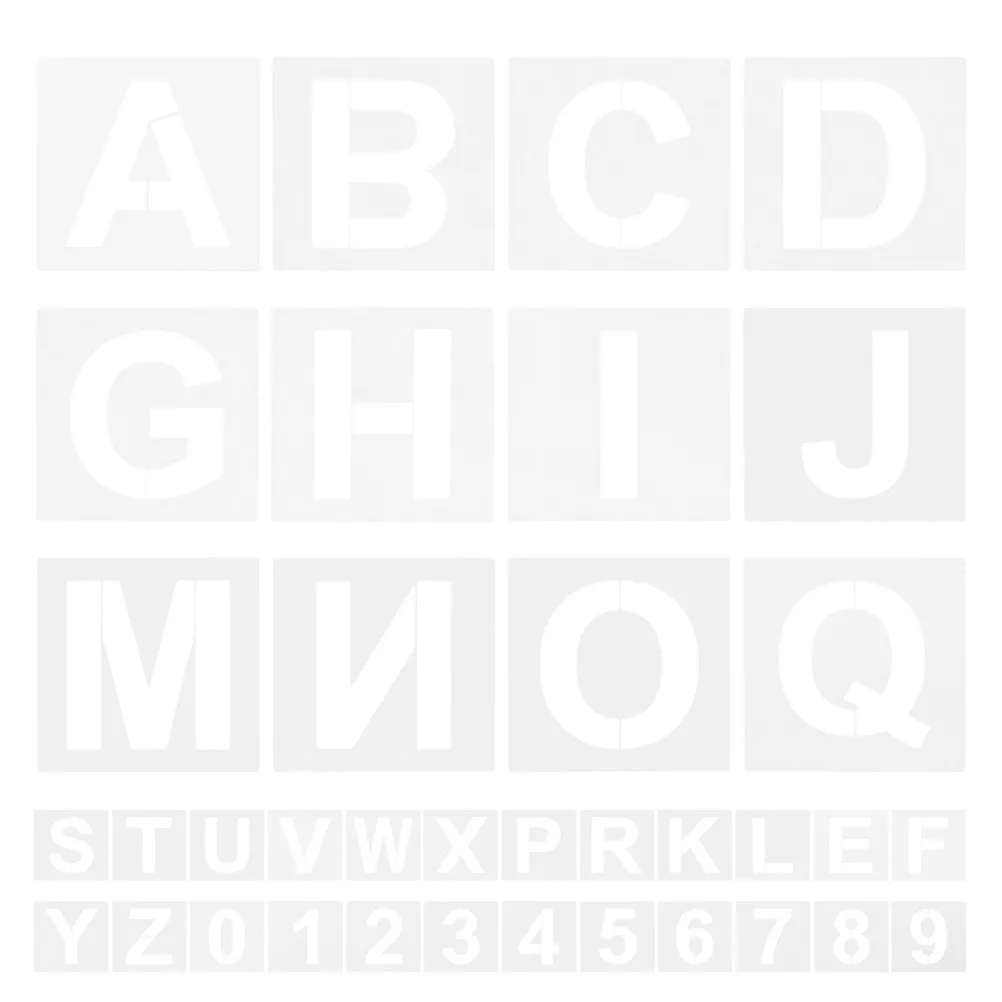 72Pcs Lightweight Portable Alphabet Stencils Plastic Reusable Letter Number Template for Painting Drawing Calligraphy Projects 3